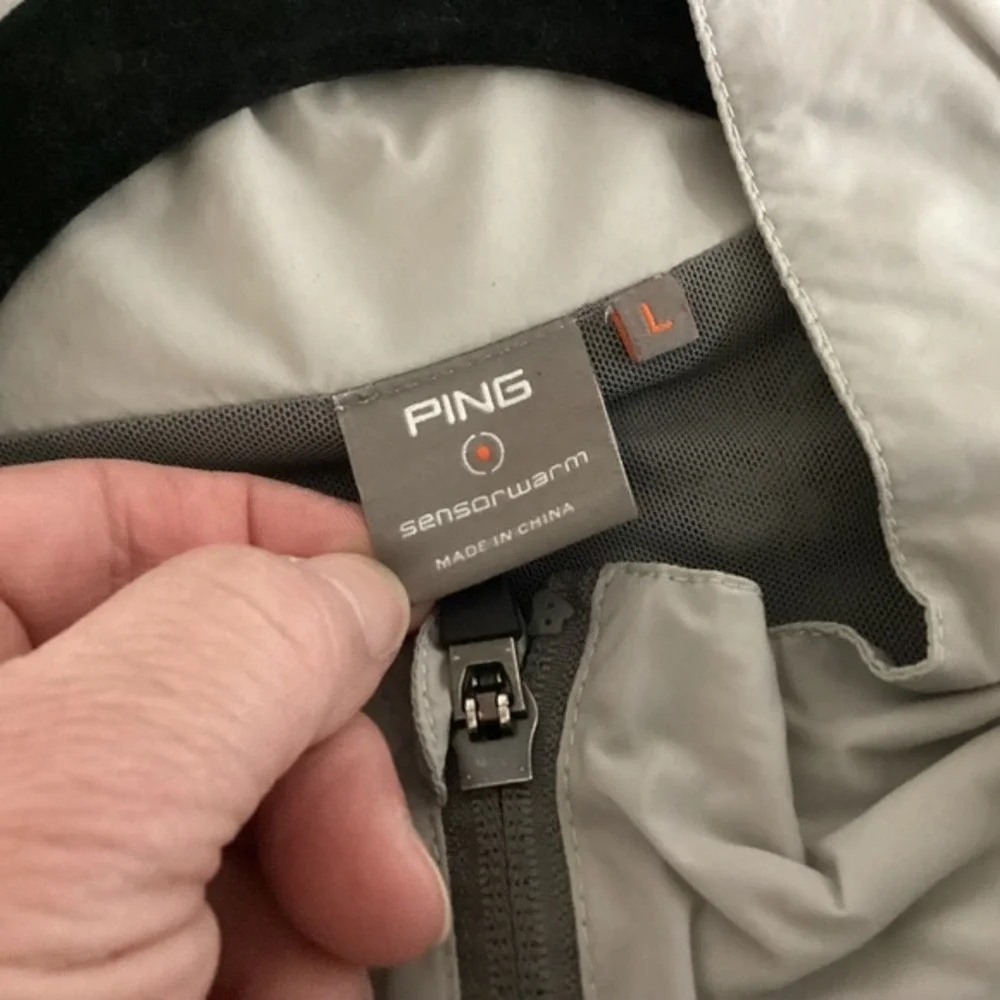 PING‎ Sensorwarm Golf Windbreaker Lightweight Full Zip Jacket Gray L